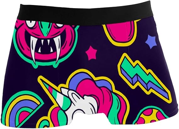 メンズ下着 メンズボクサーパンツ ユニコーン 妖怪 星 かわいい ボクサーブリーフ インナーパンツ 男性下着 吸汗速乾 通気良い 弾力性 前閉じ インナー 贈り物 S ボクサー 通販 Amazon