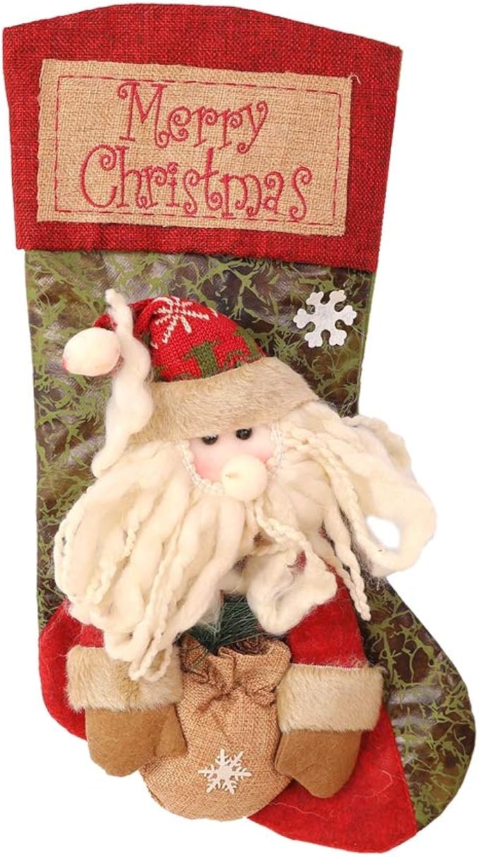 Amazon Co Jp クリスマスデコレーションウィンドウペンダントヴィンテージソックスぶら下げクリスマスギフトバッグバークリスマスパーティーアレンジメント レッド L 服 ファッション小物