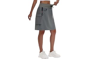 MIVEI Women's 16" 20" Hiking Cargo Skort Skirt - High Waisted Golf Dressy Casual Workout Sport Skirt with Liner Quick Dry