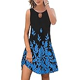 ETCYY Summer Dresses for Women 2026 Trendy Boho Floral Print Beach Cover Up Casual Spring Sleeveless Sundresses