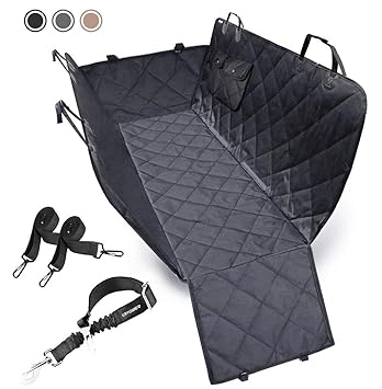 Dog Seat Cover Car Seat Cover for Pets Pet Seat Cover Hammock 600D Heavy Duty Waterproof Scratch Proof Nonslip Durable Soft Pet Back Seat Covers for Cars Trucks and SUVs