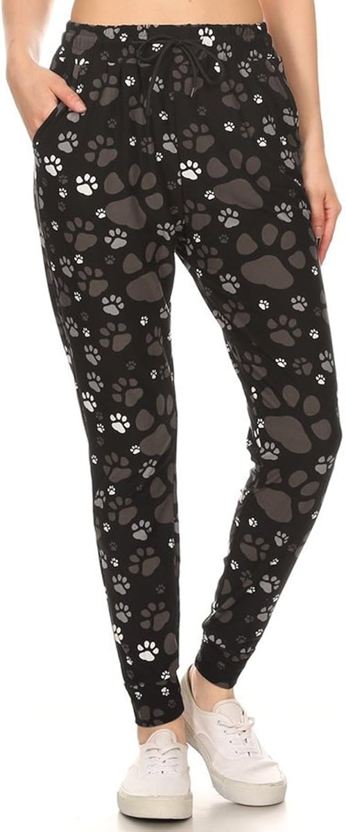 Leggings Depot Premium Women's Joggers Popular Printed High Waist Track Yoga Full Pants (S-XL) BAT4 at  Women’s Clothing store