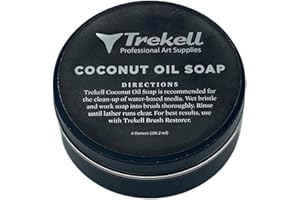 Trekell Coconut Oil Paint Brush Cleaner - Watercolor & Acrylic Brush Cleaner - Watercolor & Acrylic Paint Brush Cleaner, Paintbrush Cleaner - Watercolor & Acrylic Cleaner, Artist Brush Soap [3 oz]