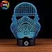 3D Optical Illusion Night Light - 7 LED Color Changing Lamp - Cool Soft Light Safe For Kids - Solution For Nightmares - Star Wars Storm Trooper
