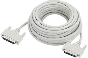 MECCANIXITY DB25 25-Pin Parallel Port Printer Cable, 29.7ft(9.0m) DB25 Male to Male Converter with Nickel-Plated Connectors f