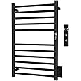 Famwov Heated Towel Rack, Electric Towel Warmer with Built-in 24hr Timer, Wall Mounted Towel Drying Rack, Plug-in/Hardwired Hot Towel Warmer, Towel Warmer Rack for Bathroom, Matte Black