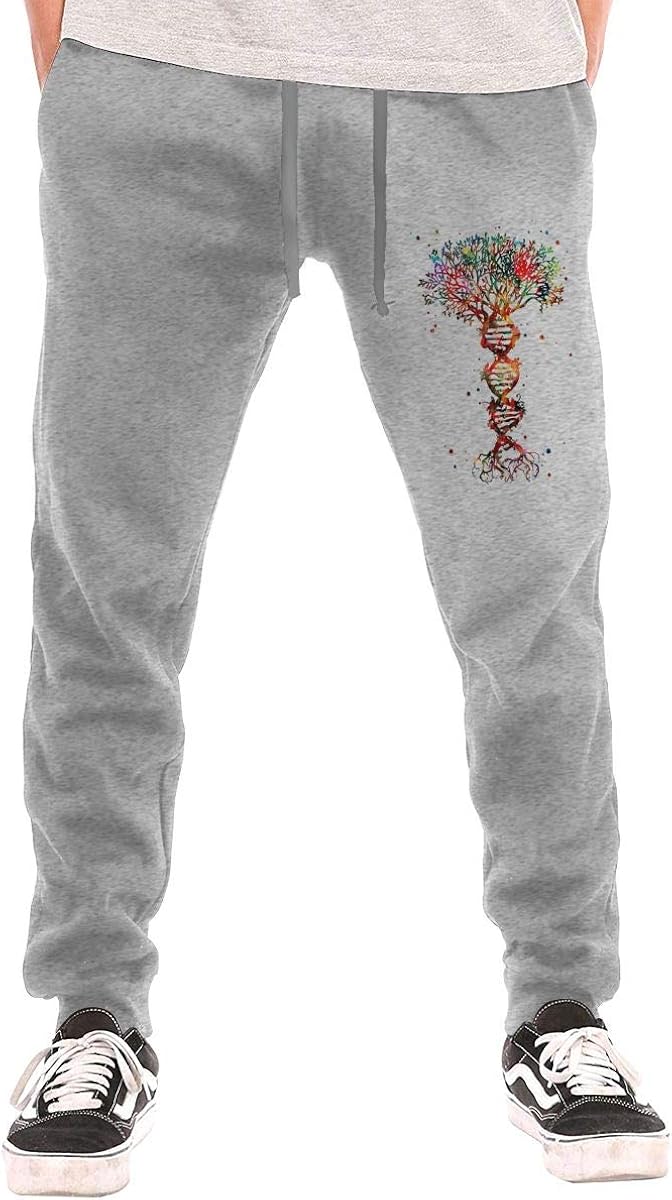 DNA Tree of Life Printed Men's Classic-Fit 3-Pocket Fleece Long Pant Underwear Bottoms