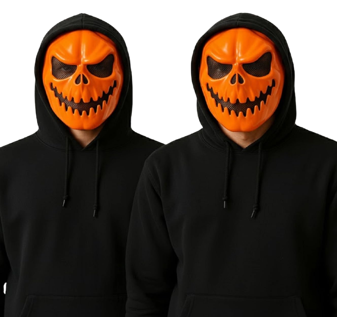 Komonee 2 x Halloween Mask Pumpkin Head Costume Adult Outfit Scary Spooky Horror Party Face Fancy Dress Cosplay For Men Women (HM20)