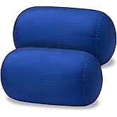Focustree Squishy Microbead Bean Neck Pillow 2Pcs Bolster Tube Body Pillow for Sleeping Smooth Cool Touch Fabric Neck & Back Support Throw Travel Pillow Fun Colors (Navy Blue 2Pcs)