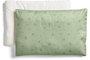 ergoPouch Organic Toddler Pillow and Cover – Low-Profile 1" Design for Proper Neck Alignment, Soft & Durable GOTS-Certified Cotton, Machine Washable, Breathable & Gentle on Skin (Willow)