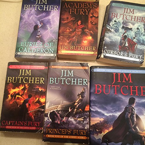 Codex Alera Series Complete Set, 6 Book Collection, By Jim Butcher, Volumes 1-6 (Furies of Calderon / Academ's Fury / Cursor's Fury / Captain's Fury / Princep's Fury / First Lord's Fury)