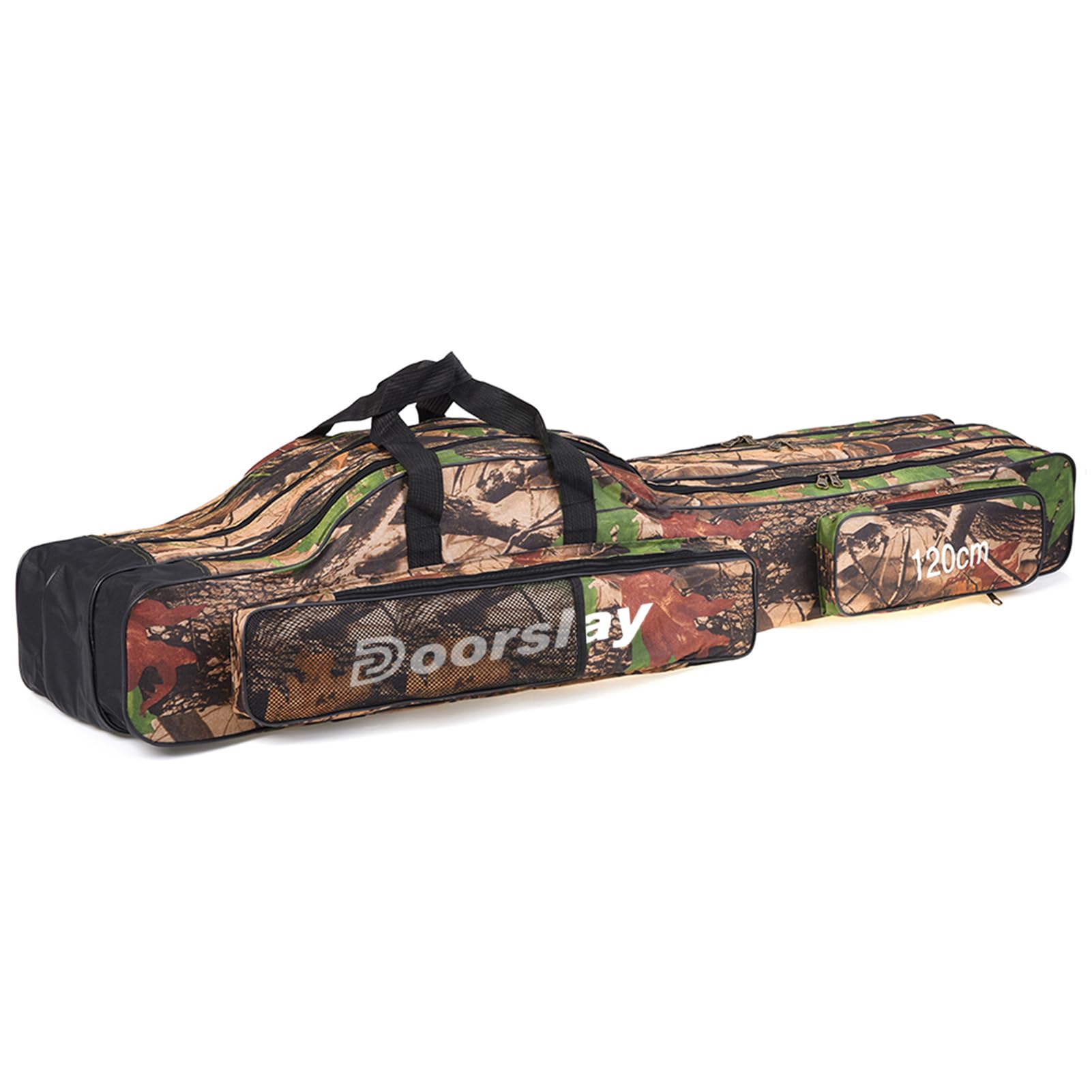 doorslay Fishing Bag Portable Folding Fishing Tackle Storage Bags Oxford Fishing Rod Case Fishing Pole Bag Carry Organizer Outdoor Waterproof for Fishing Camping Hiking Traveling