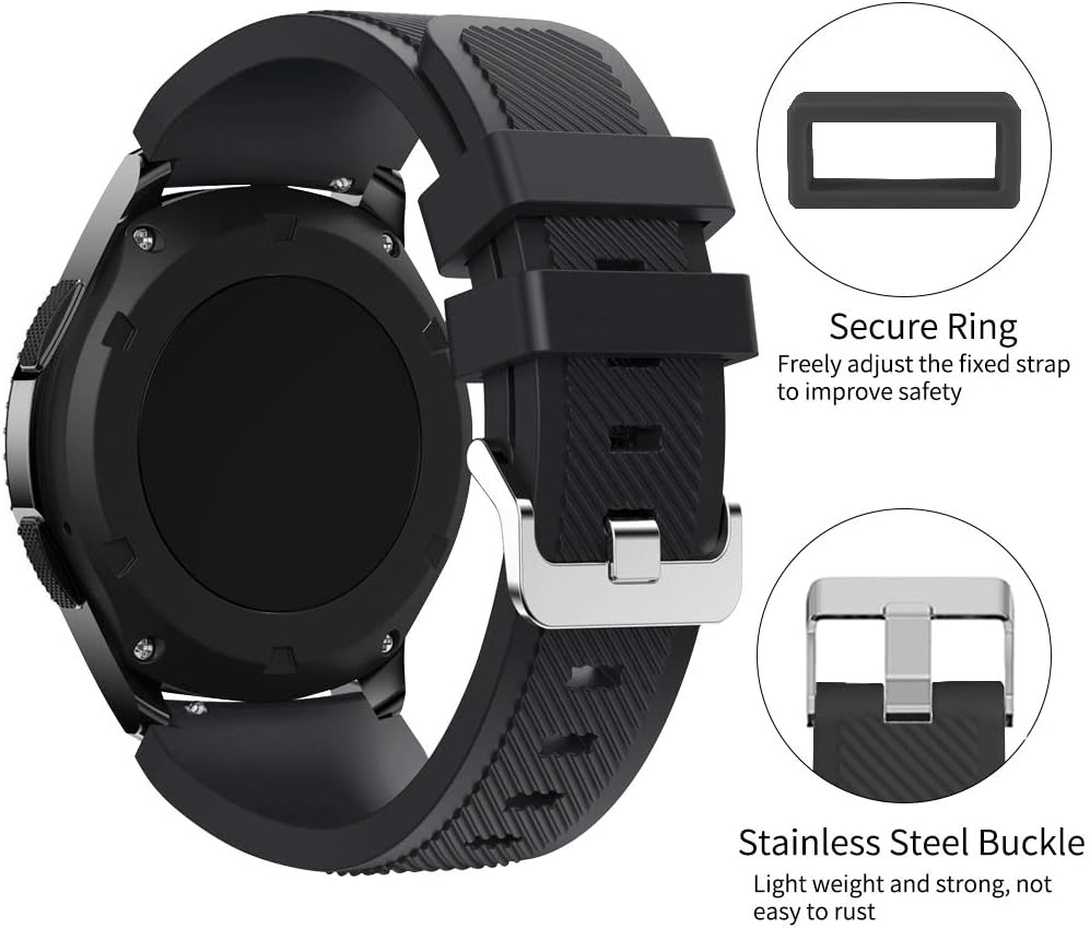 Vozehui Strap Compatible with Samsung Gear S3 Frontier & Classic/Galaxy Watch 46mm/Huami Amazfit 2/Huawei Watch GT & 2 Pro - Image 3