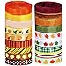 Supla 18 Rolls Fall Ribbons Bulk Trims Printed Grosgrain, Satin, Organza, Velvet Ribbons Multicolor 3/8