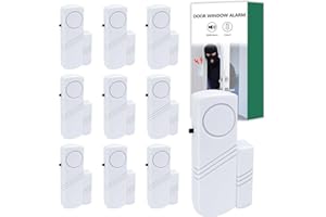 HIIXHC Door Window Alarm, 90DB Door Alarms for Kids Safety, Door Window Burglar Alarm, Window Pool Alarms for Home, Apartments, Offices, Hotel Rooms (10 Pack)