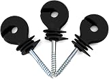QWORK 20Pcs Electric Fencing Ring Insulators Steel Plastic Screw-In Wood Post view 2