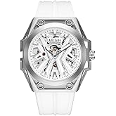 MEGIR Automatic Men's Wrist Watch, 316L Steel Case, Luminous Dial, 5ATM Water Resistant, Silicone Band