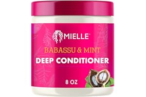 Mielle Organics Babassu & Mint Deep Conditioner with Protein, Moisturizing & Conditioning Deep Treatment, Hydrating Repair for Dry, Damaged, & Frizzy Hair (8 Oz)
