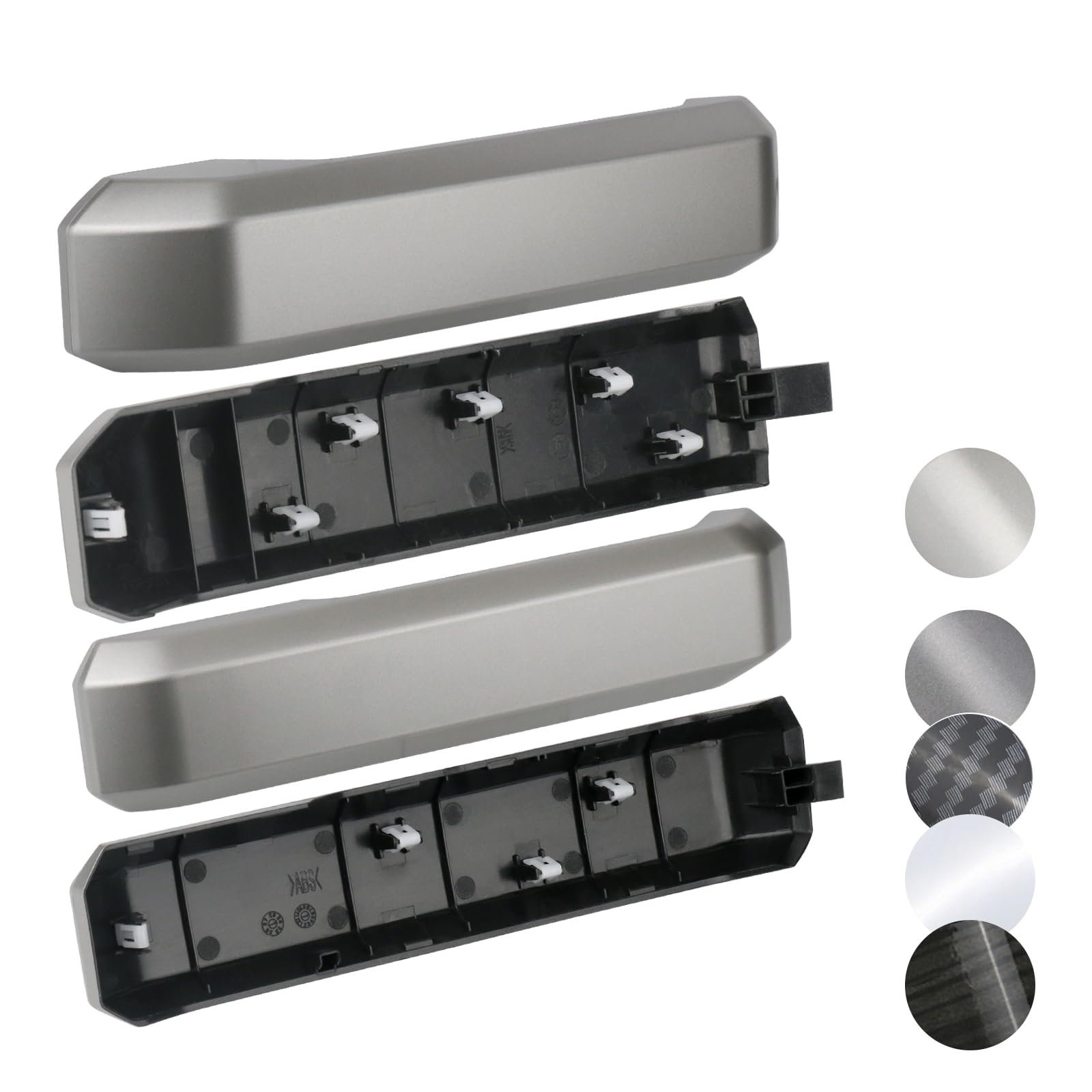 Photo 1 of 1 Set Interior Inner Door Handle Cover Trim | Compatible with 2015-2020 Ford F150 Truck Accessories Replacement | Front and Rear Door Armrest Pull Handle (Light Gray)