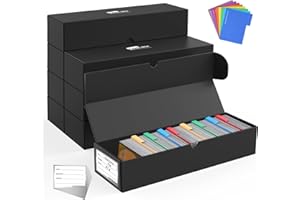 Fabmaker Trading Card Storage Box, 8-Pack·1000 Count Card Storage Box with Dividers and Labels, Card Organizer for YuGiOh MTG TCG Magic and Collection, Trading Card Holder for Collector, 12 INCH