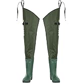 Trudave Hip Waders for Men Waterproof, Hip Boots for Women, 2-Ply PVC/Nylon Bootfoot Hip Waders for Fishing &amp; Hunting