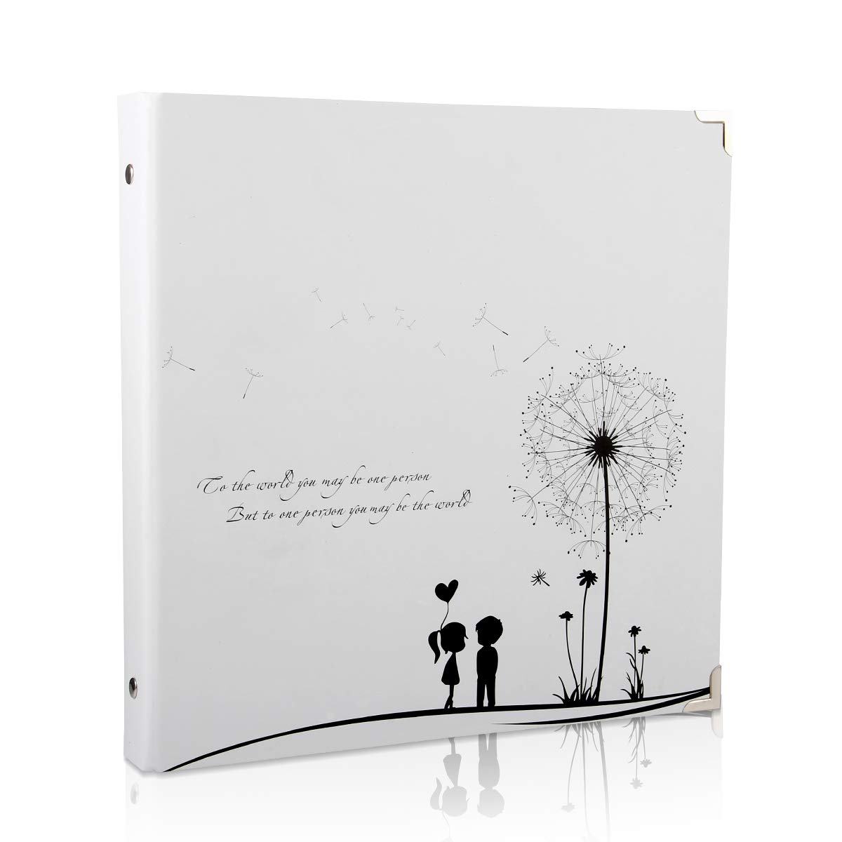 ThxMadam White Scrapbook Photo Album Wedding Guest Book DIY Memory Book with 50 Black Pages Present for Birthday Christmas Anniversary Valentine's Mother's Day for Wife Mum Daughter Girlfriend