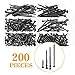 VIGRUE M4 Screws Phillips Bugle Head Coarse Thread Sharp Point Wood Screws Assortment Kit 200PCS, Black