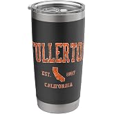 Fullerton California CA Vintage Athletic Sports Design Stainless Steel Insulated Tumbler