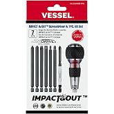(US Model) VESSEL Impact &amp; Out Screwdriver with 7pcs bits and Pouch