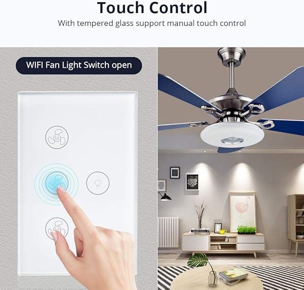 BENEXMART Smart WiFi Switch para fan light Compatible con Alexa Google Home Smart Life App Control