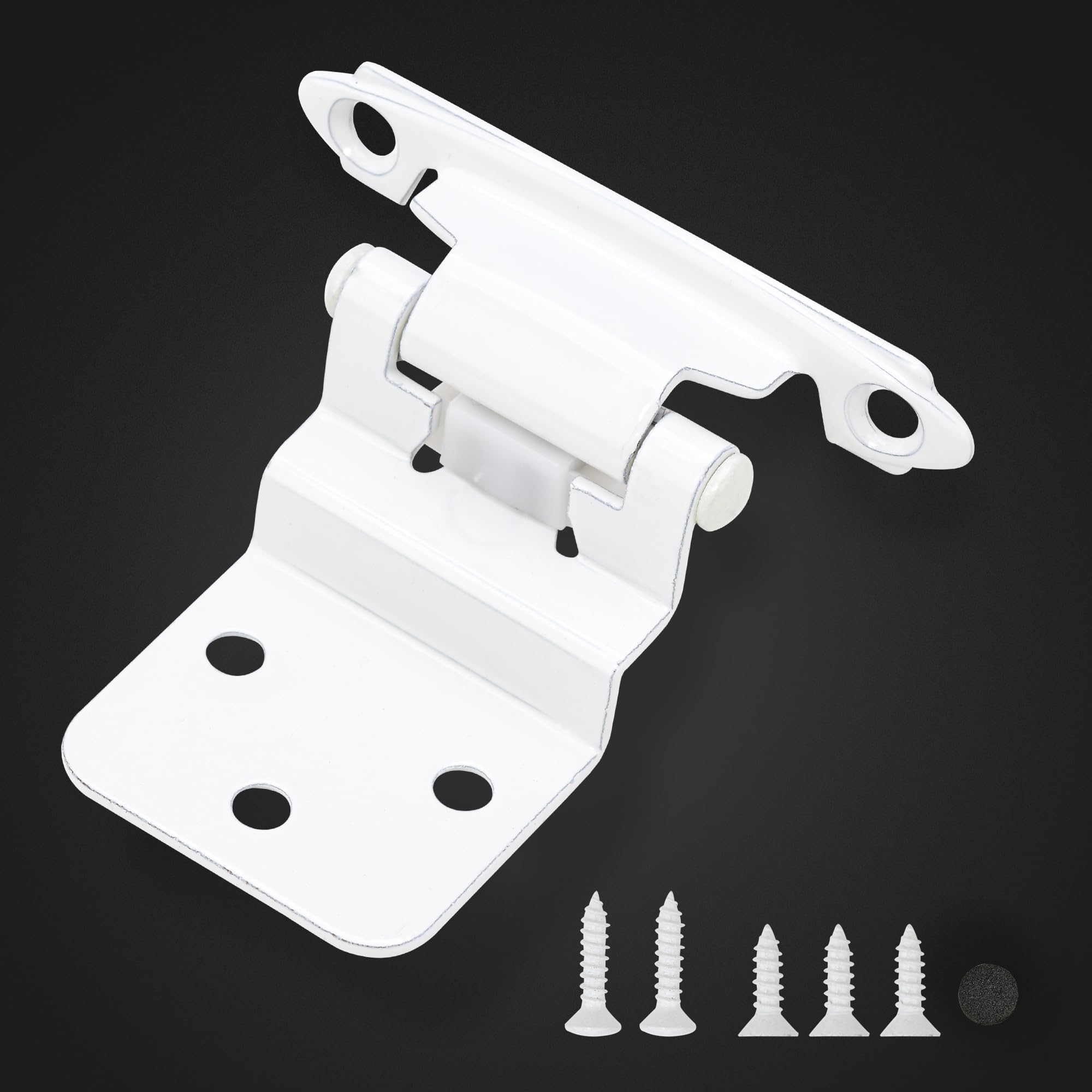 Photo 1 of 50 Pack 25 Pairs 3/8" Inset Cabinet Door Hinges - White Offset Self Closing Hinges