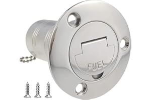 ISURE MARINE 1-1/2"(38mm) Boat Gas/Fuel/Diesel/Water/Waste Deck Fill/Filler with Keyless Cap 1-1/2" Marine Mirror- Polished 316 Stainless Steel Hardware for Boat Yacht Caravan