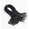 Rich Union Black White Hang Tag String Snap Lock Loop Pin Fastener Hook Tie for Clothing Price Tag Hhanging 6.3'' Inch (Black 1000pcs)