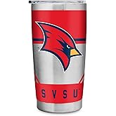 Rico Industries NCAA Saginaw Valley State Cardinals Standard 20oz Stainless Steel Tumbler with Lid - Great For Coffee, Tea, Water or Cocktails