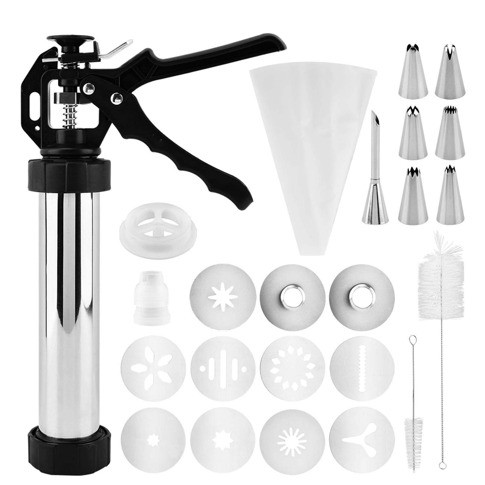 Photo 1 of 3-in-1 Stainless Steel Churros Maker Machine – Multifunctional Cookie Press with Piping Bag, Nozzles & Discs