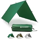 AquaQuest Guide Tarp &ndash; Ultralight Waterproof (5,000 mm) Seam-Taped 40D Ripstop Rain Fly for Backpacking, Stealth Camping &amp; Thru-Hiking
