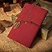 EvZ 7 Inches Vintage Dark Red PU Leather Cover Loose Leaf Blank Notebook Journal Diary Gift