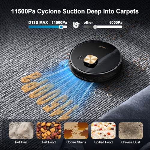 Robot Vacuum and Mop, 11500 Pa Suction, 3-in-1 Robotic Vacuum with Smart photo 12
