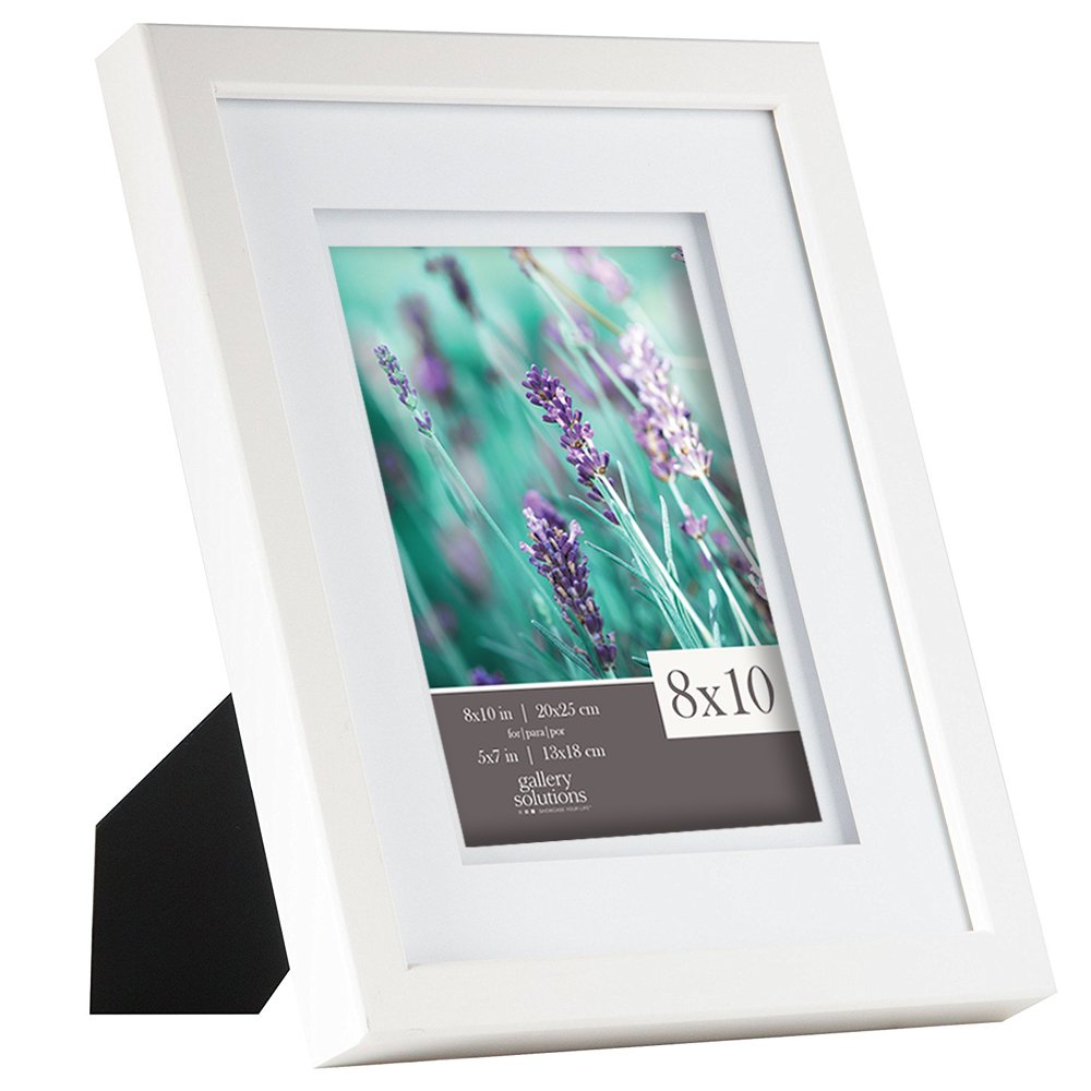 Gallery Solutions 11x14 Black Wood Wall Frame with Double Black Mat For