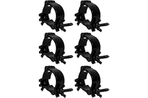 Gxeabg 6 Pack O-Clamp Stage Lights Truss Clamp, 2 Inch Aluminum Light Clamps, Fit for 48-51mm OD Tube/Pipe, LED PAR DJ Spots Lights Moving Head Beam Spot Clamps, Heavy Duty 220lbs