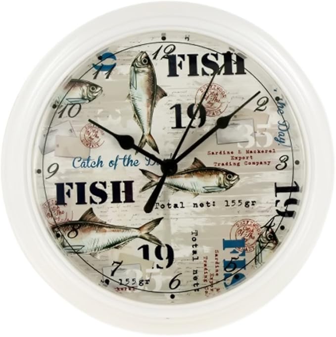 JT Home Decor Fishing Theme Clock 4 Pack Home & Kitchen