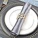 Feyarl Gold Napkin Rings Sparkly Crystal Beads Napkin Holders for Wedding Centerpieces Special Occasions Celebration Romantic Candlelit Banquet Festival Decoration(8pcs)