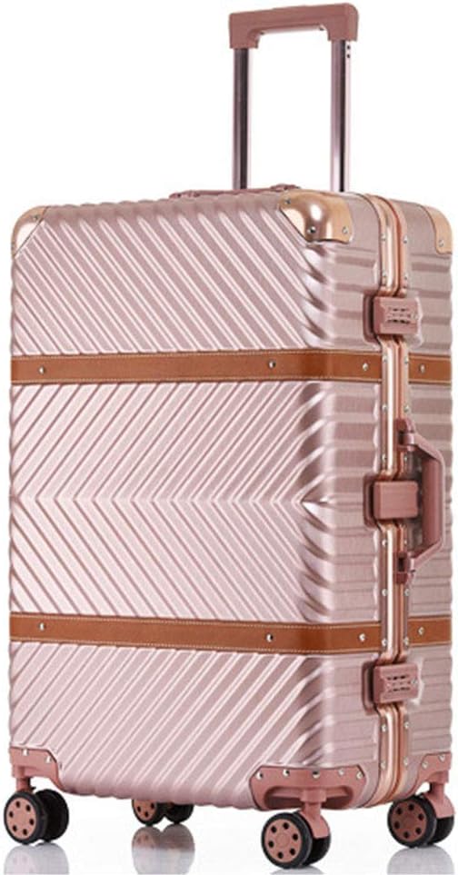 Shelves Trolley Aluminum Frame Boarding Universal Wheel And Brake Suitcase trunk (Color : Black, Size : 26 inch),Size:24 inch,Colour:Rose Gold Flower Pot Rack ( Color : Rose Gold , Size : 26 inch )