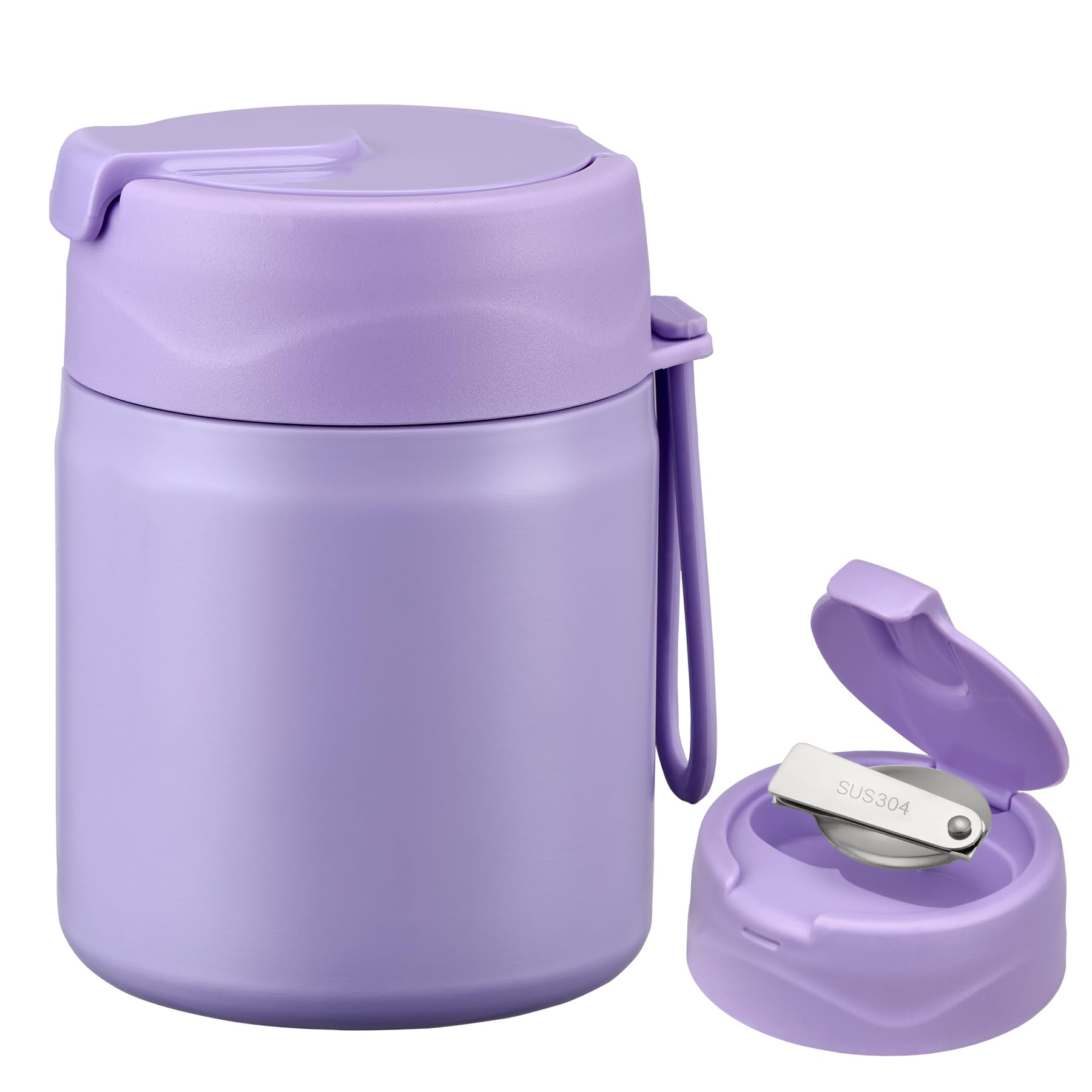 Photo 1 of 17oz Soup Thermo for Hot Food Kids,Insulated Food Jar with Spoon,Thermo Hot Food Lunch Container,Wide Mouth Leakproof Stainless Steel Lunch Box for School-Purple