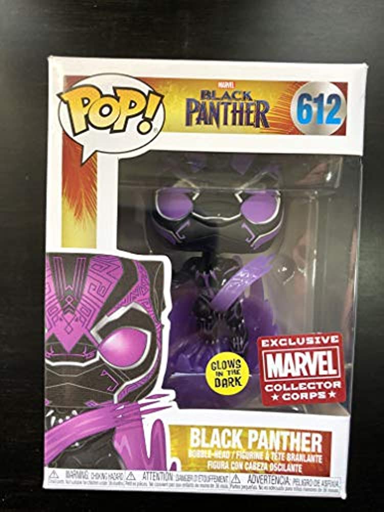 POP! Marvel Collector Corps Exclusive Black Panther 612 GITD Black Panther w/ Protective Case