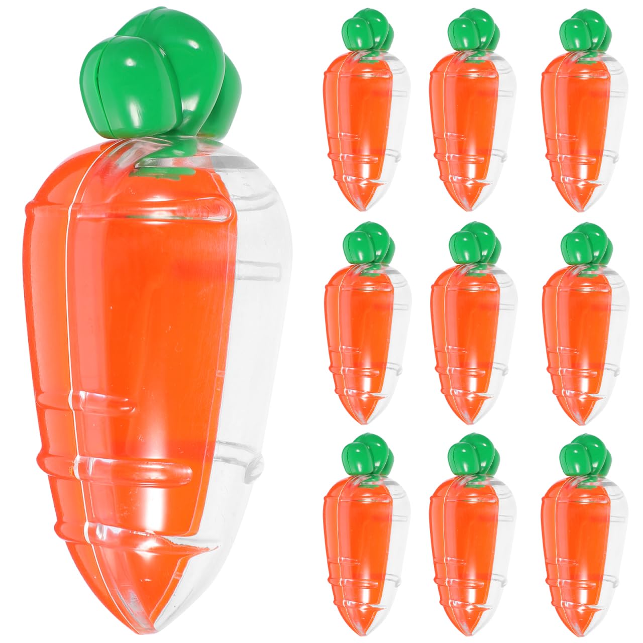 10pcs Carrot Shaped Easter Eggs Fillable Carrot Candy Boxes for Easter Basket Fillers Party Favors Spring Holiday Decorations (Translucent Orange)