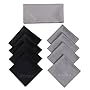 Microfiber Cloth[9 Pack], XIXOV Microfiber Cleaning Cloths for Glasses, iPhone, Tablets, Laptop and Other Gentle Surfaces- Each in a Travel Pouch- Black and Grey