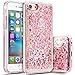 iPhone 6 Plus Case, iPhone 6S Plus Flowing Liquid Case, WeLoveCase 3D Creative Floating Luxury Bling Sequins Shiny Sparkle Glitters Adorable Quicksand Hard Case with TPU Bumper Frame - Rose Gold