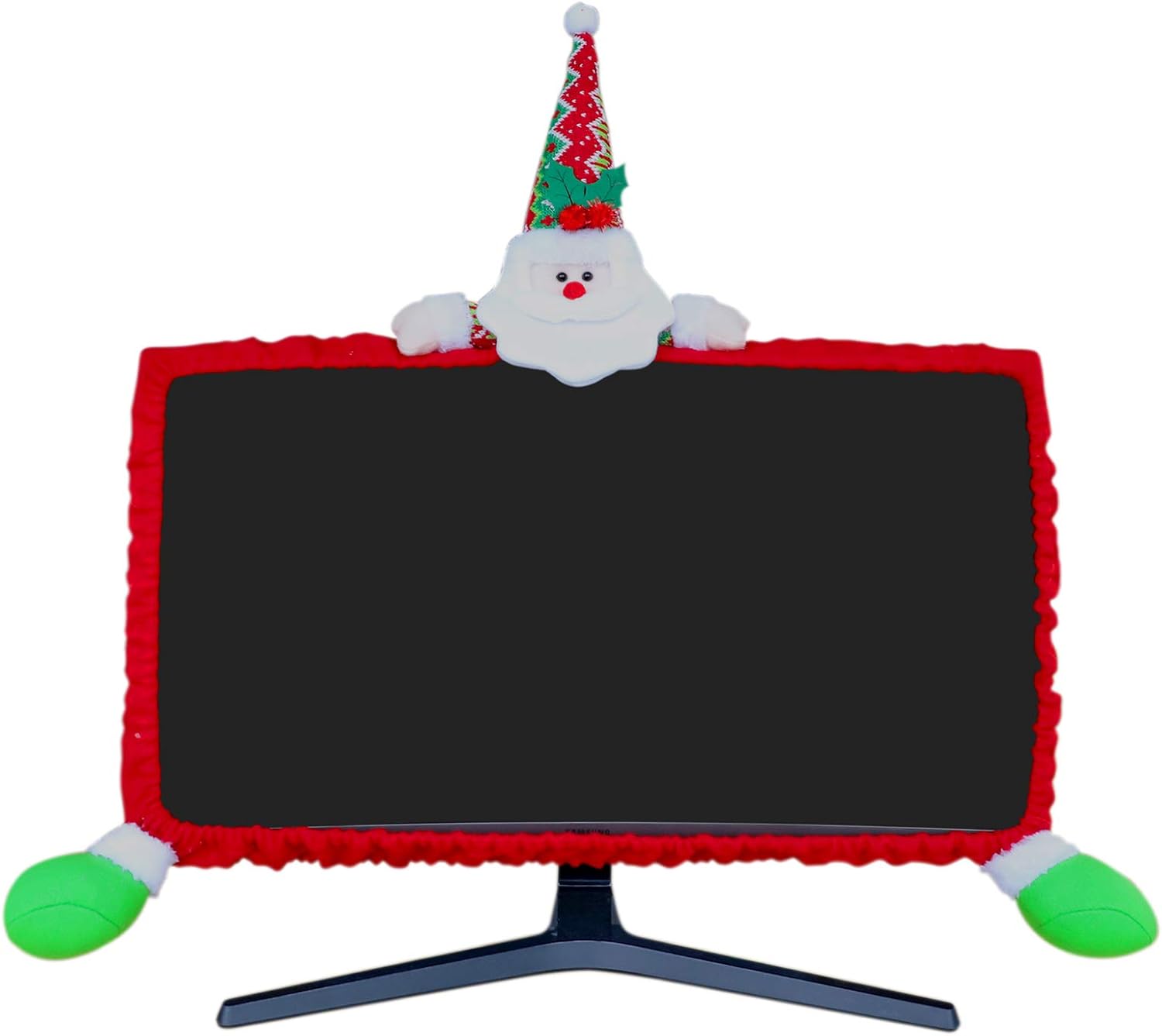 MNKXL Christmas Monitor Cover 3D Santa Claus Christmas