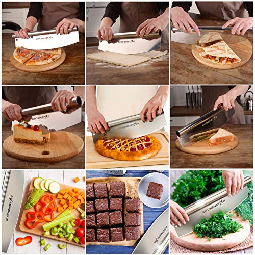 14” Pizza Cutter by KitchenStar Sharp Stainless Steel Slicer Knife